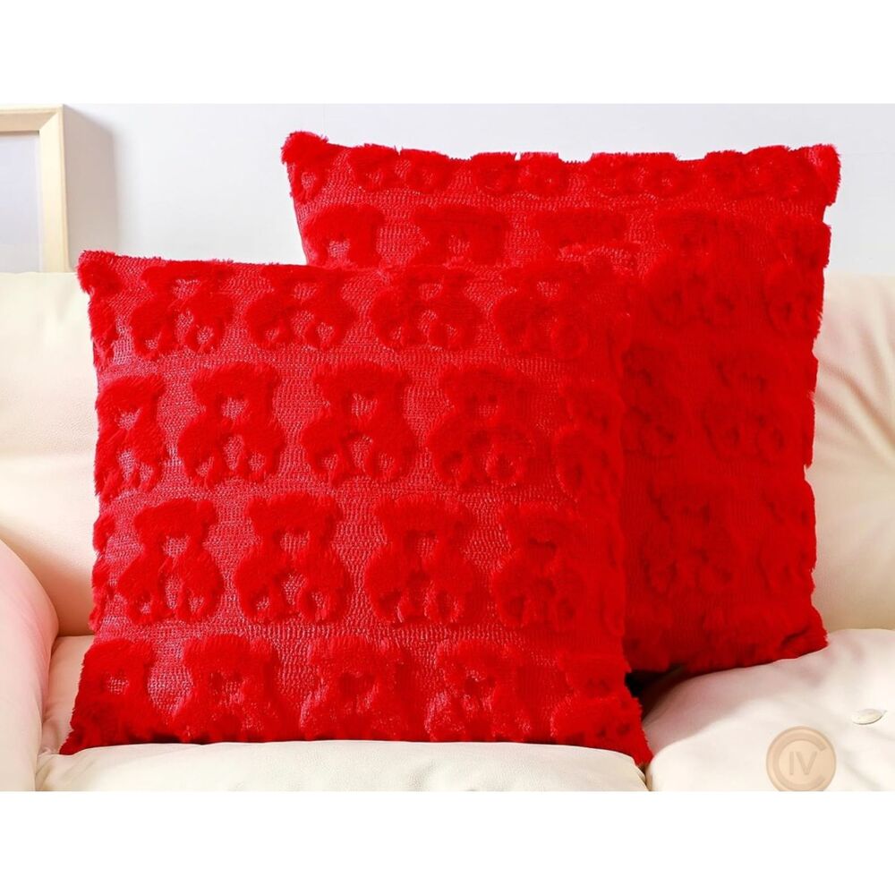 Covers Red bear throw pillows. New in original plastic.